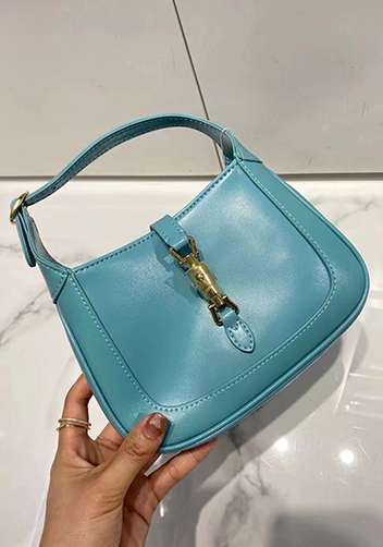 Daphne Leather Shoulder Bag Small Blue