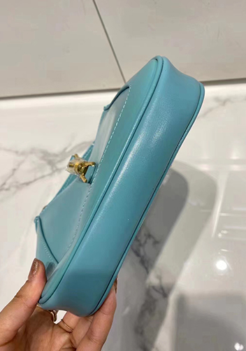 Daphne Leather Shoulder Bag Small Blue
