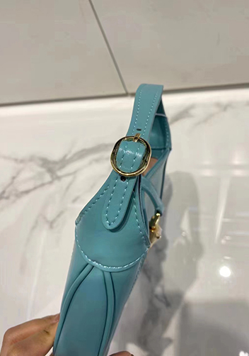 Daphne Leather Shoulder Bag Small Blue