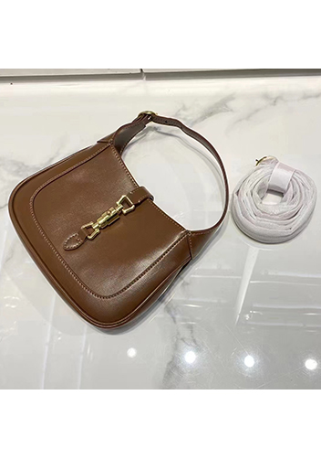 Daphne Leather Shoulder Bag Small Brown