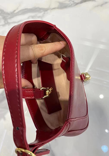 Daphne Leather Shoulder Bag Small Burgundy