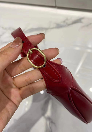 Daphne Leather Shoulder Bag Small Burgundy