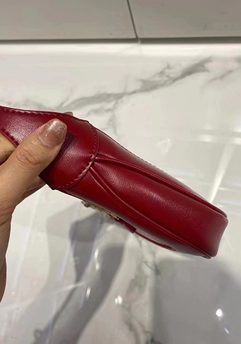 Daphne Leather Shoulder Bag Small Burgundy