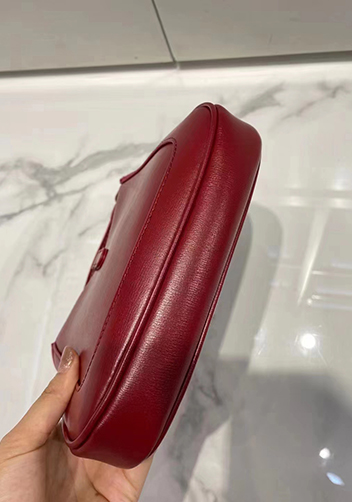 Daphne Leather Shoulder Bag Small Burgundy