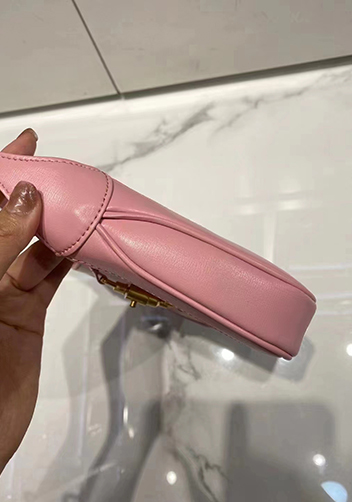Daphne Leather Shoulder Bag Small Pink