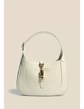 Daphne Leather Shoulder Bag Small White