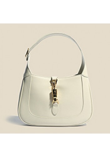 Daphne Leather Shoulder Bag Small White