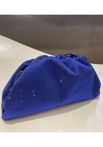Dina Clutch Shoulder Large Bag Rhinestone Designs Blue