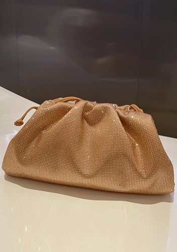 Dina Clutch Shoulder Large Bag Rhinestone Designs Champagne