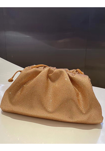 Dina Clutch Shoulder Large Bag Rhinestone Designs Champagne