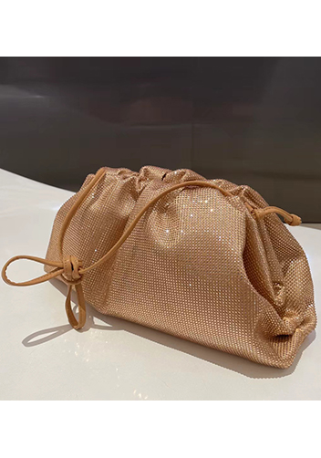 Dina Clutch Shoulder Large Bag Rhinestone Designs Champagne