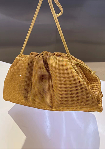 Dina Clutch Shoulder Large Bag Rhinestone Designs Gold