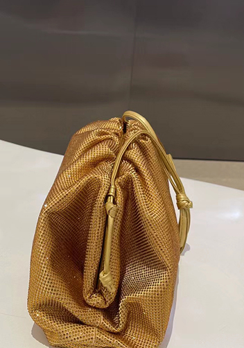 Dina Clutch Shoulder Large Bag Rhinestone Designs Gold