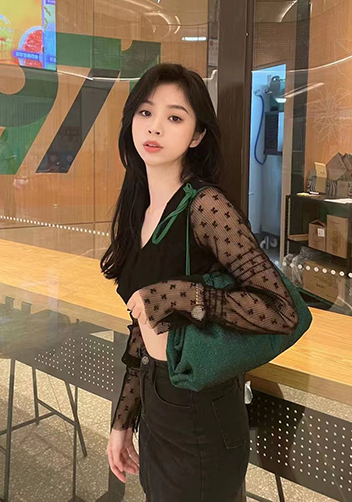 Dina Clutch Shoulder Large Bag Rhinestone Designs Green