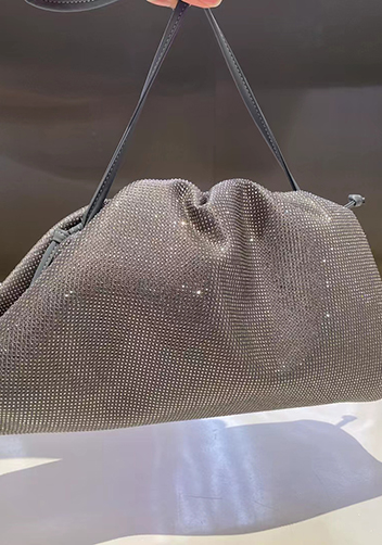Dina Clutch Shoulder Large Bag Rhinestone Designs Grey