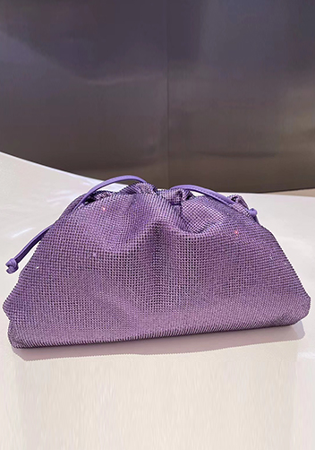 Dina Clutch Shoulder Large Bag Rhinestone Designs Purple