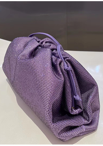 Dina Clutch Shoulder Large Bag Rhinestone Designs Purple
