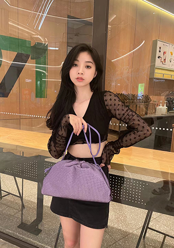 Dina Clutch Shoulder Large Bag Rhinestone Designs Purple