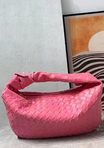 Dina Medium Knotted Intrecciato Leather Tote Barbie