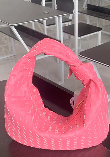 Dina Medium Knotted Intrecciato Leather Tote Barbie