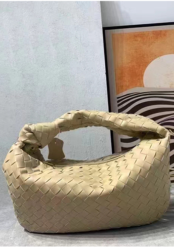 Dina Medium Knotted Intrecciato Leather Tote Beige