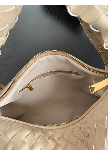 Dina Medium Knotted Intrecciato Leather Tote Beige