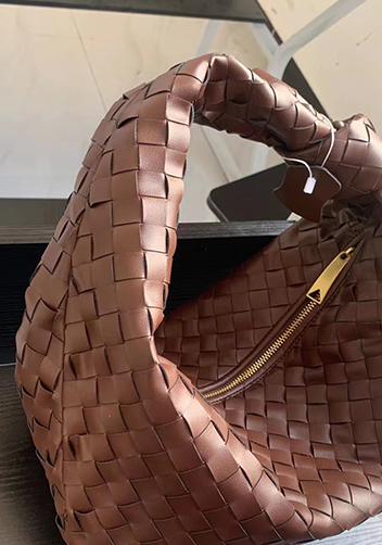 Dina Medium Knotted Intrecciato Leather Tote Choco