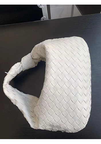 Dina Medium Knotted Intrecciato Leather Tote Cream