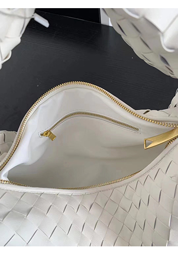 Dina Medium Knotted Intrecciato Leather Tote Cream