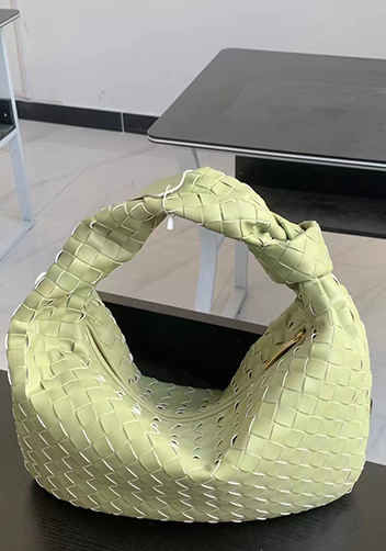 Dina Medium Knotted Intrecciato Leather Tote Green