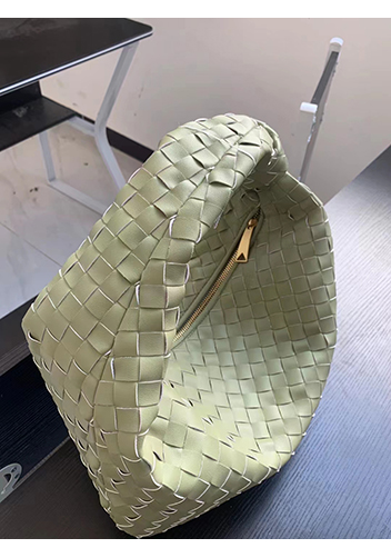 Dina Medium Knotted Intrecciato Leather Tote Green