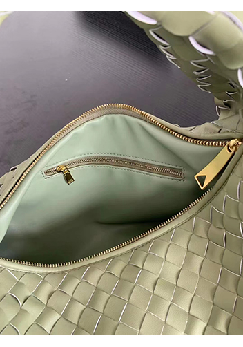 Dina Medium Knotted Intrecciato Leather Tote Green