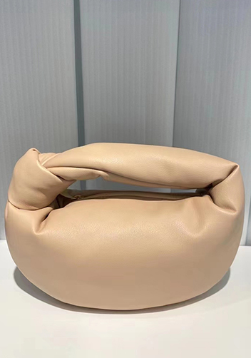 Dina Small Knotted Smooth Leather Tote Beige