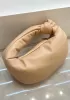 Dina Small Knotted Smooth Leather Tote Beige