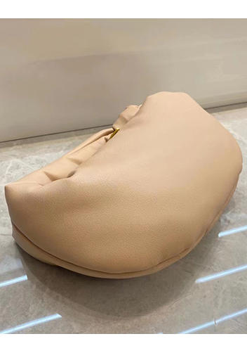Dina Small Knotted Smooth Leather Tote Beige