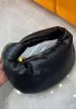 Dina Small Knotted Smooth Leather Tote Black