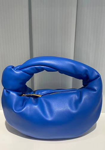 Dina Small Knotted Smooth Leather Tote Electric Blue