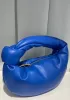 Dina Small Knotted Smooth Leather Tote Electric Blue