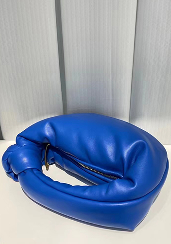 Dina Small Knotted Smooth Leather Tote Electric Blue