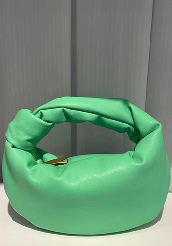 Dina Small Knotted Smooth Leather Tote Green