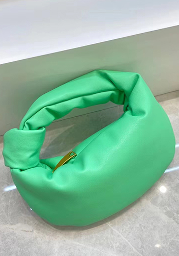 Dina Small Knotted Smooth Leather Tote Green