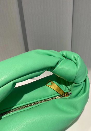 Dina Small Knotted Smooth Leather Tote Green