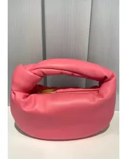 Dina Small Knotted Smooth Leather Tote Hot Pink