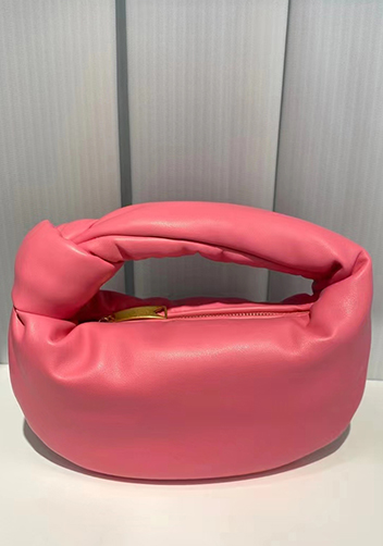 Dina Small Knotted Smooth Leather Tote Hot Pink