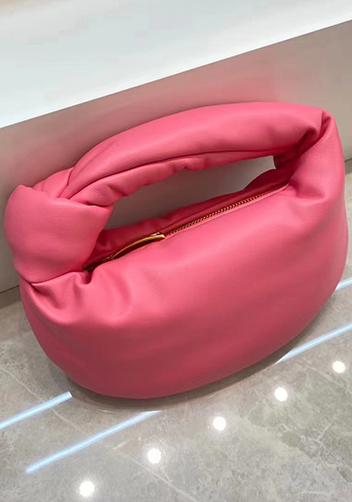 Dina Small Knotted Smooth Leather Tote Hot Pink