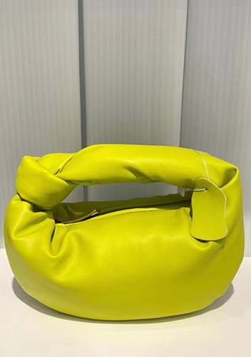 Dina Small Knotted Smooth Leather Tote Kiwi