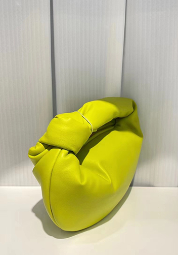Dina Small Knotted Smooth Leather Tote Kiwi