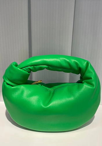 Dina Small Knotted Smooth Leather Tote Parrot Green