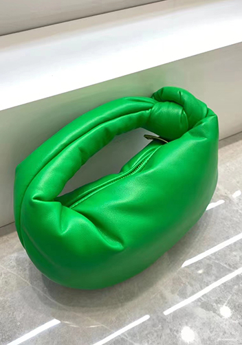 Dina Small Knotted Smooth Leather Tote Parrot Green