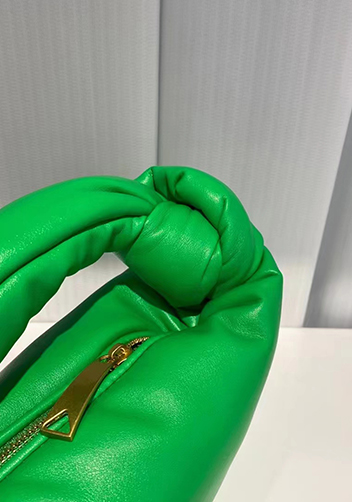 Dina Small Knotted Smooth Leather Tote Parrot Green